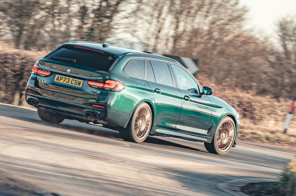 alpina b5 gt review 2025 05 cornering rear alpina b5 gt review 2025 05 cornering rear