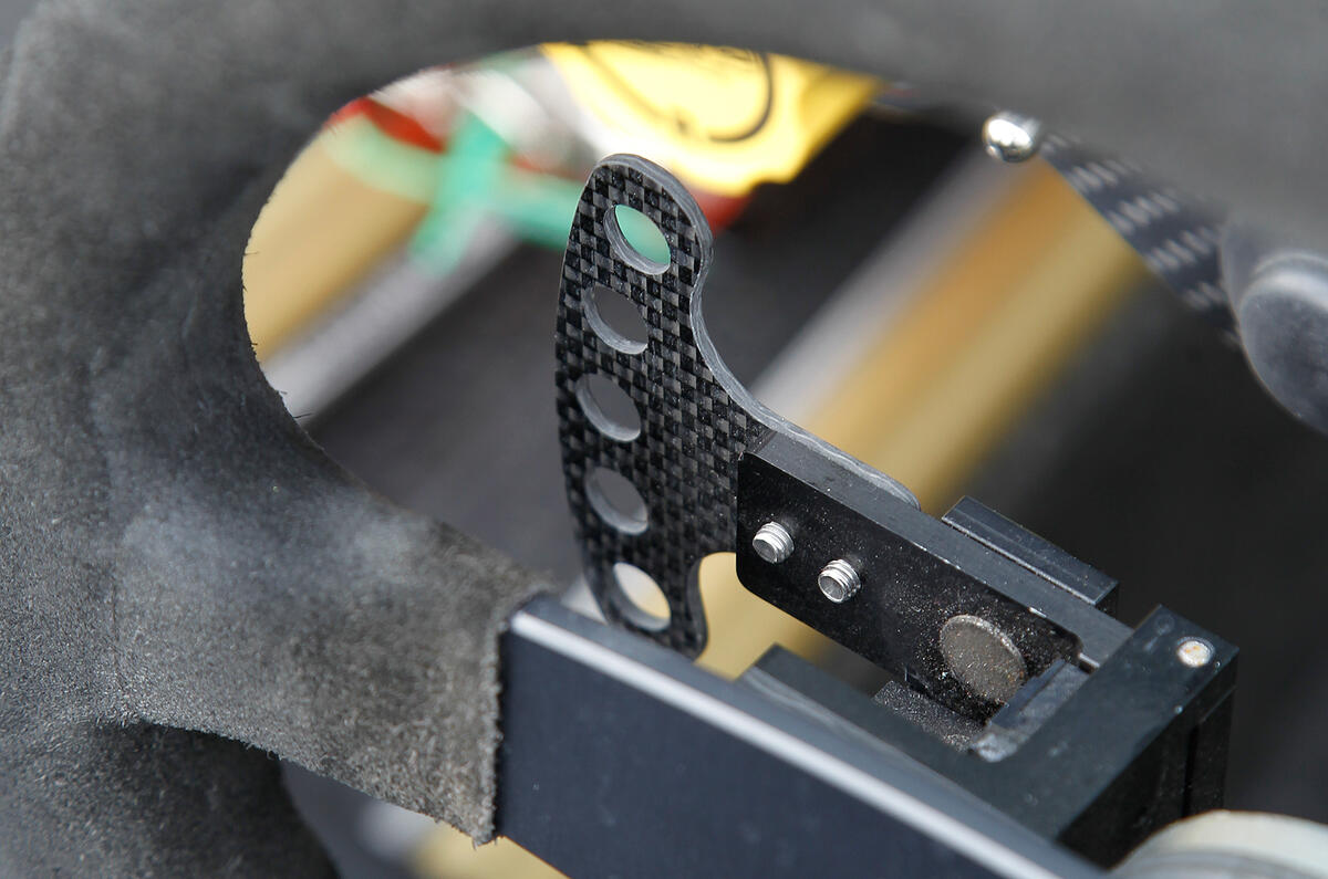 Gearchange paddle on the Ariel Atom