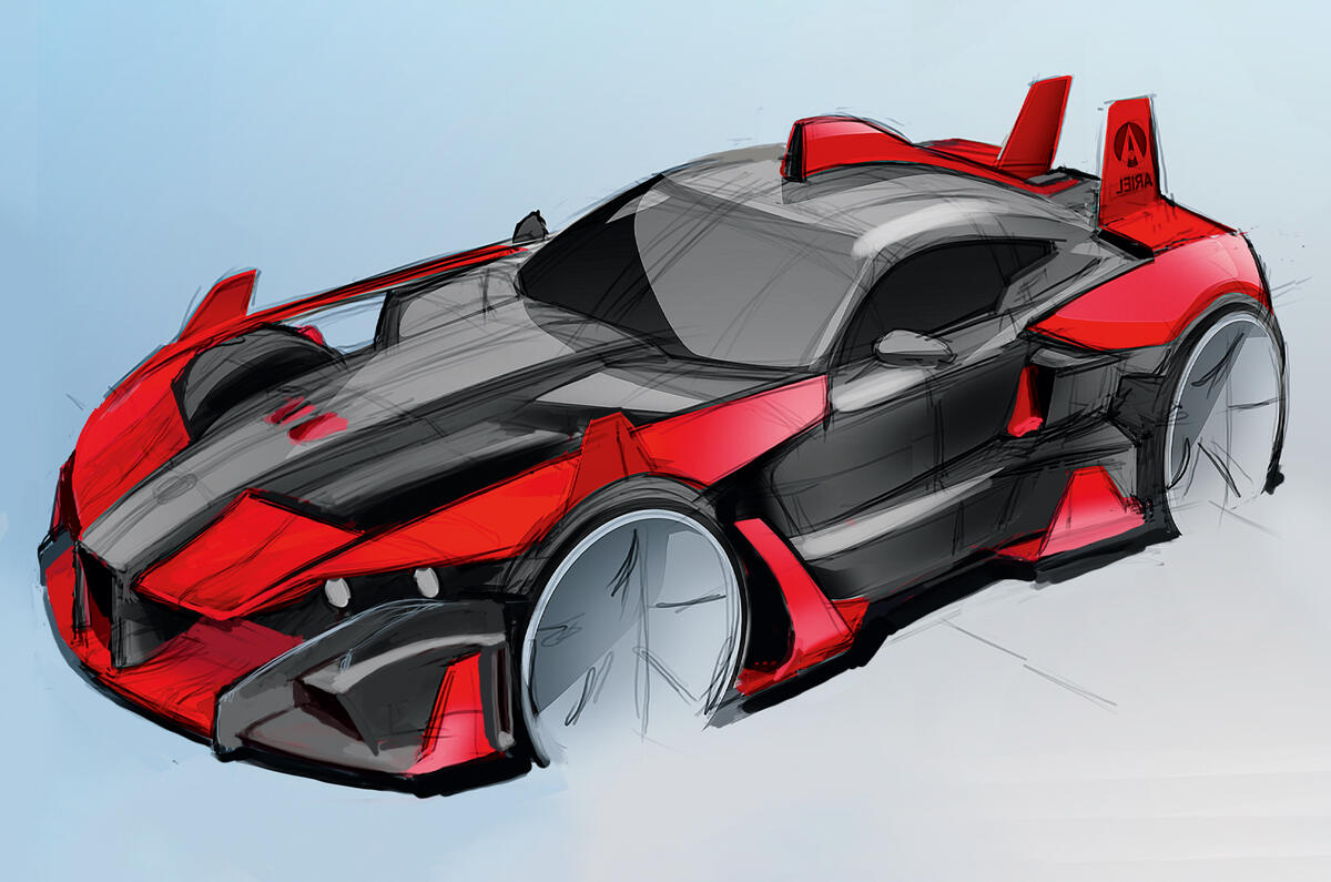 ariel hipercar sketch front quarter ariel hipercar sketch front quarter