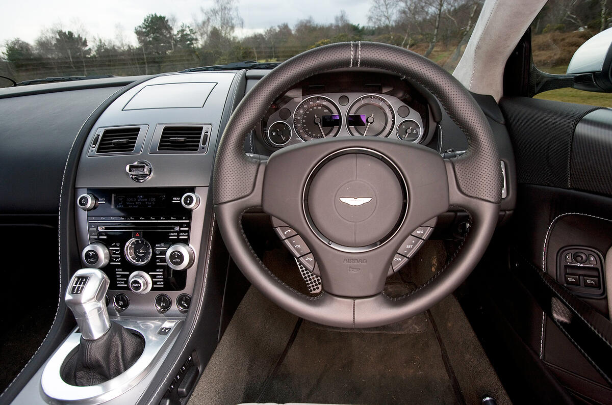 The steering wheel is of the correct diameter for such a car Aston Martin DBS interior