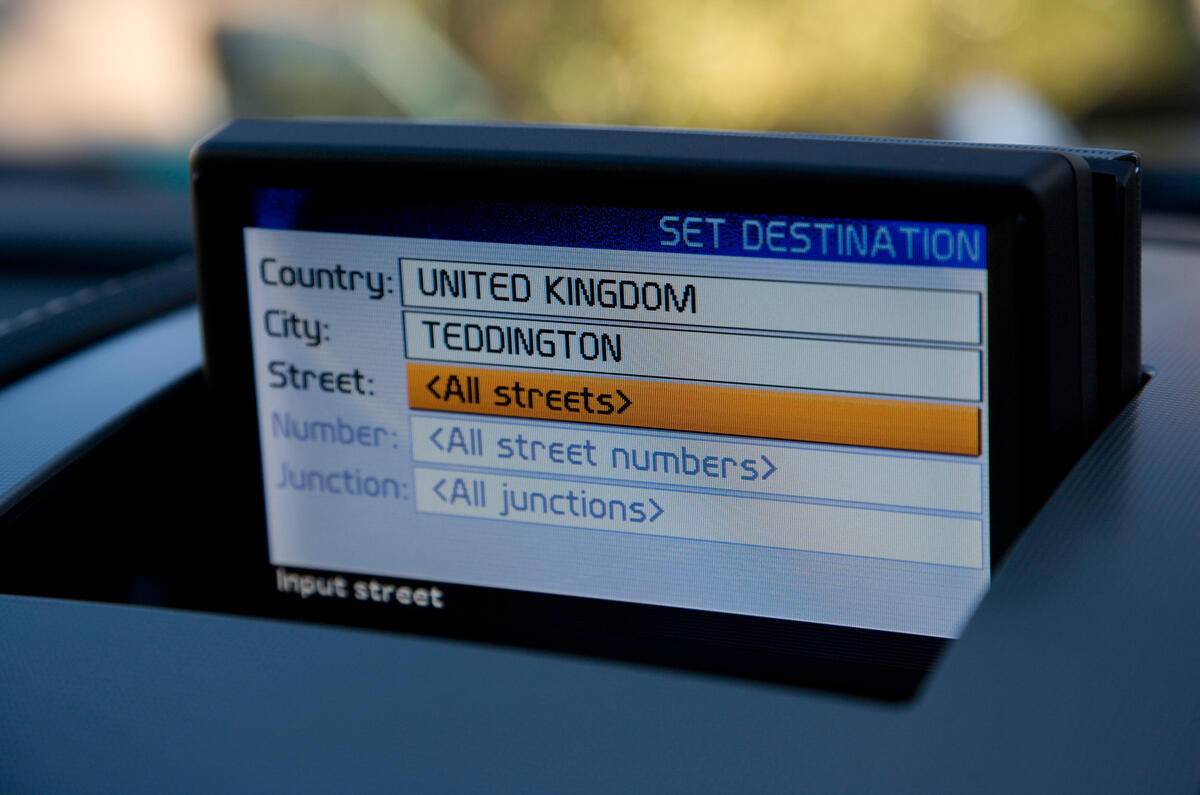 Sat-nav is a weak point for the DBS; the software is outdated and the unit is far from ideally positioned on the dashboard Aston Martin DBS infotainment system