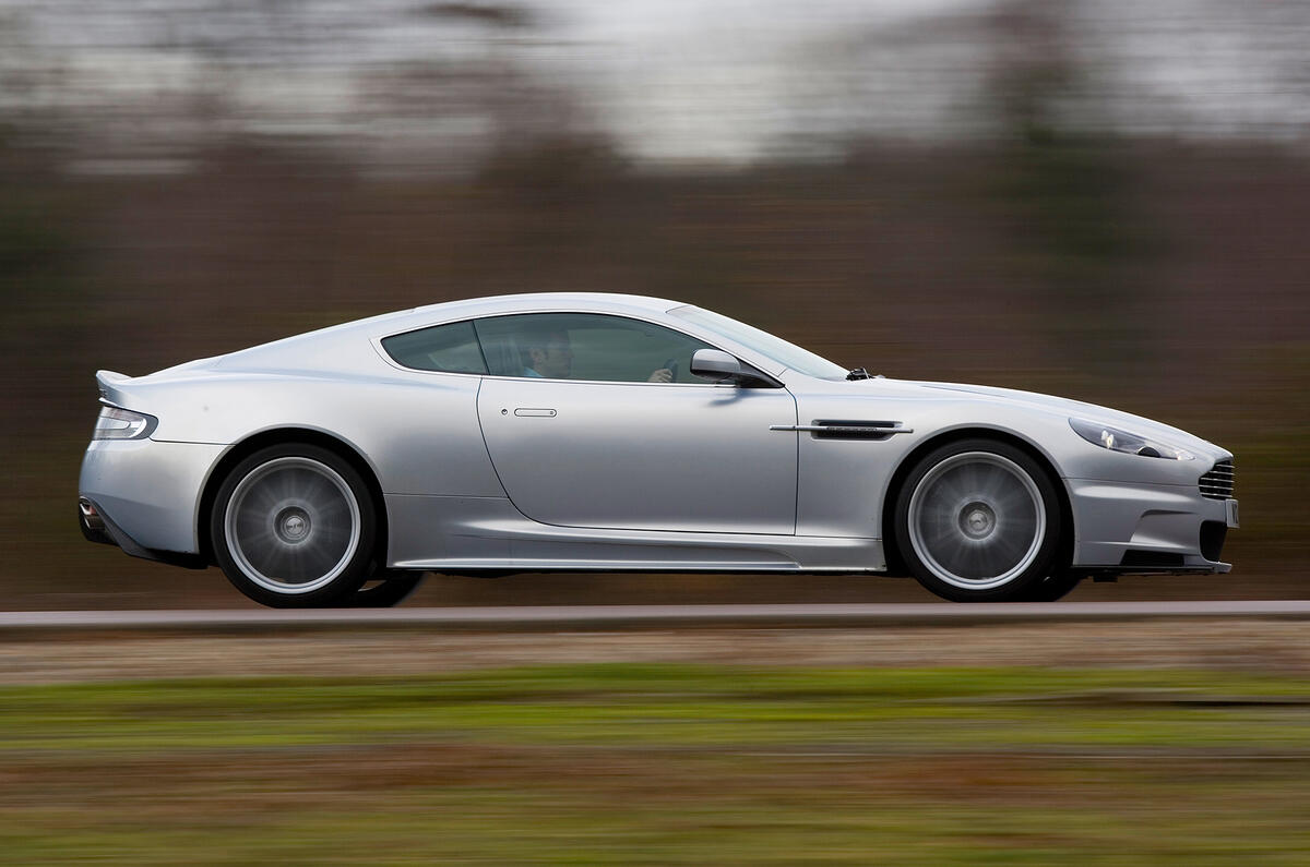 Unusually for a car such as this, the Aston DBS is only available with a manual gearbox Aston Martin DBS side profile