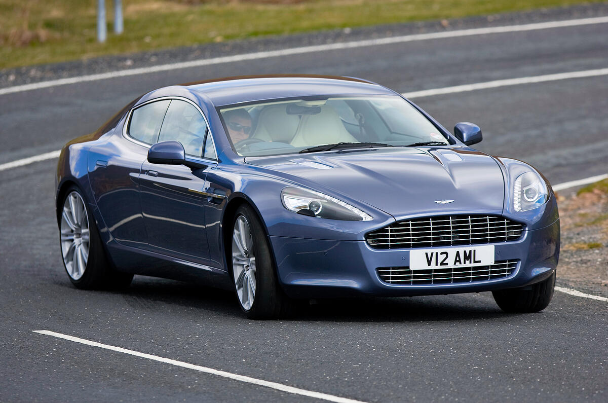 On turn-in, although there is body roll, it settles quickly  Aston Martin Rapide cornering