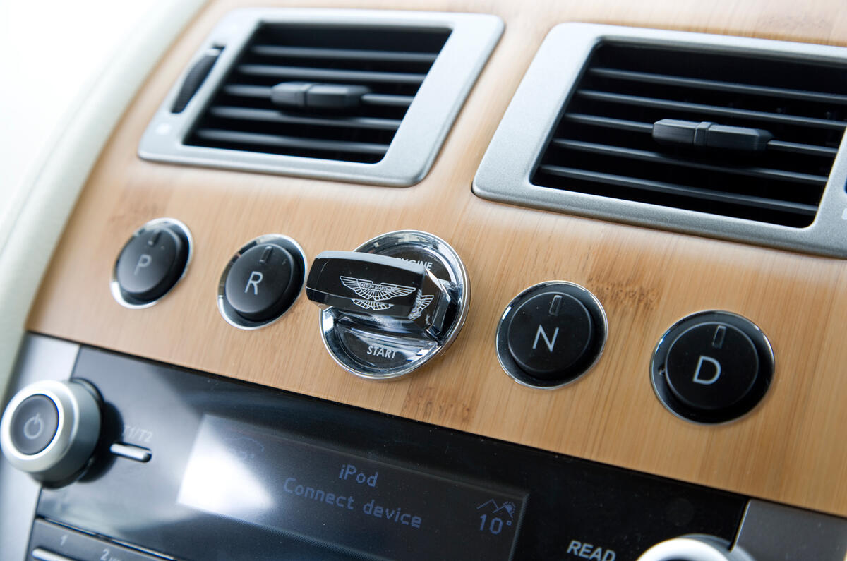 The now familiar Emotional Control Unit is used as a key; you’ll either love it or loathe it Aston Martin Rapide auto gearbox