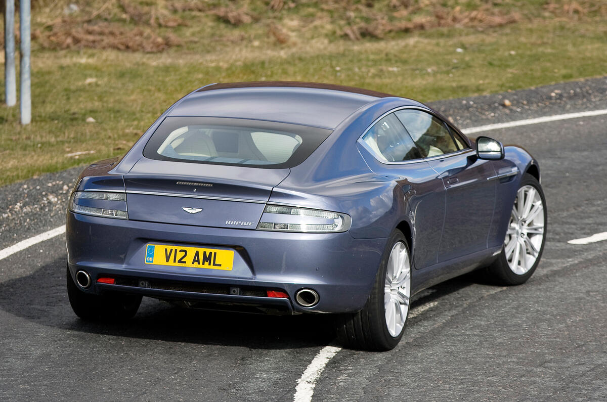 Approach the limit gently and it is the Rapide’s front tyres that will slip first, but they do so progressively Aston Martin Rapide rear cornering