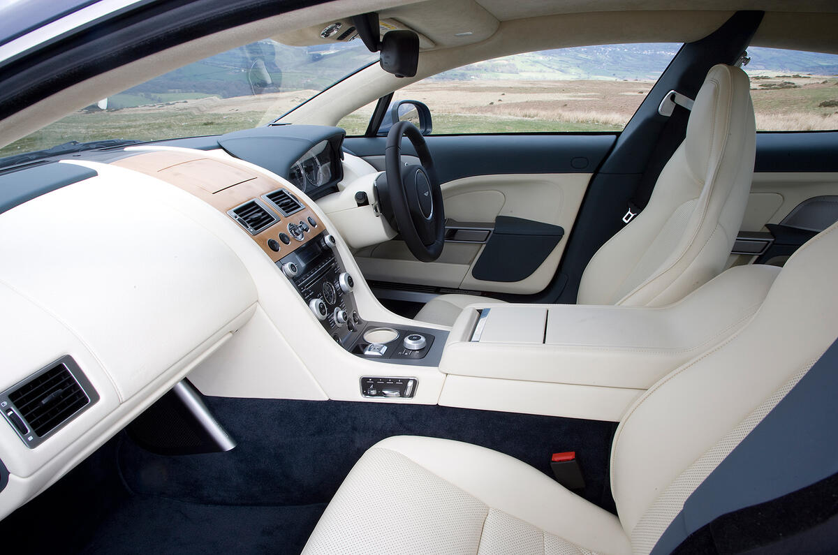 Cabin is exceptionally well built, while the front seats are comfy yet supportive Aston Martin Rapide interior