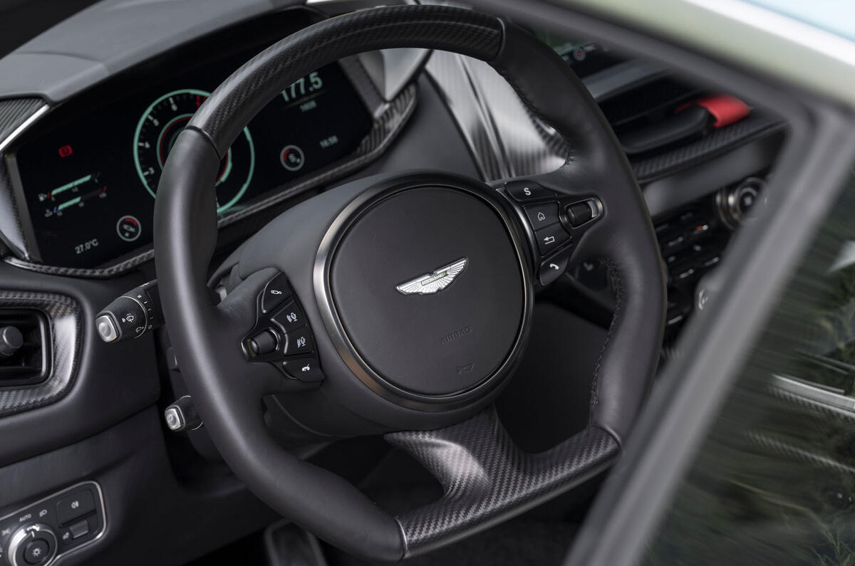 aston martin valour review 2024 22 steering wheel