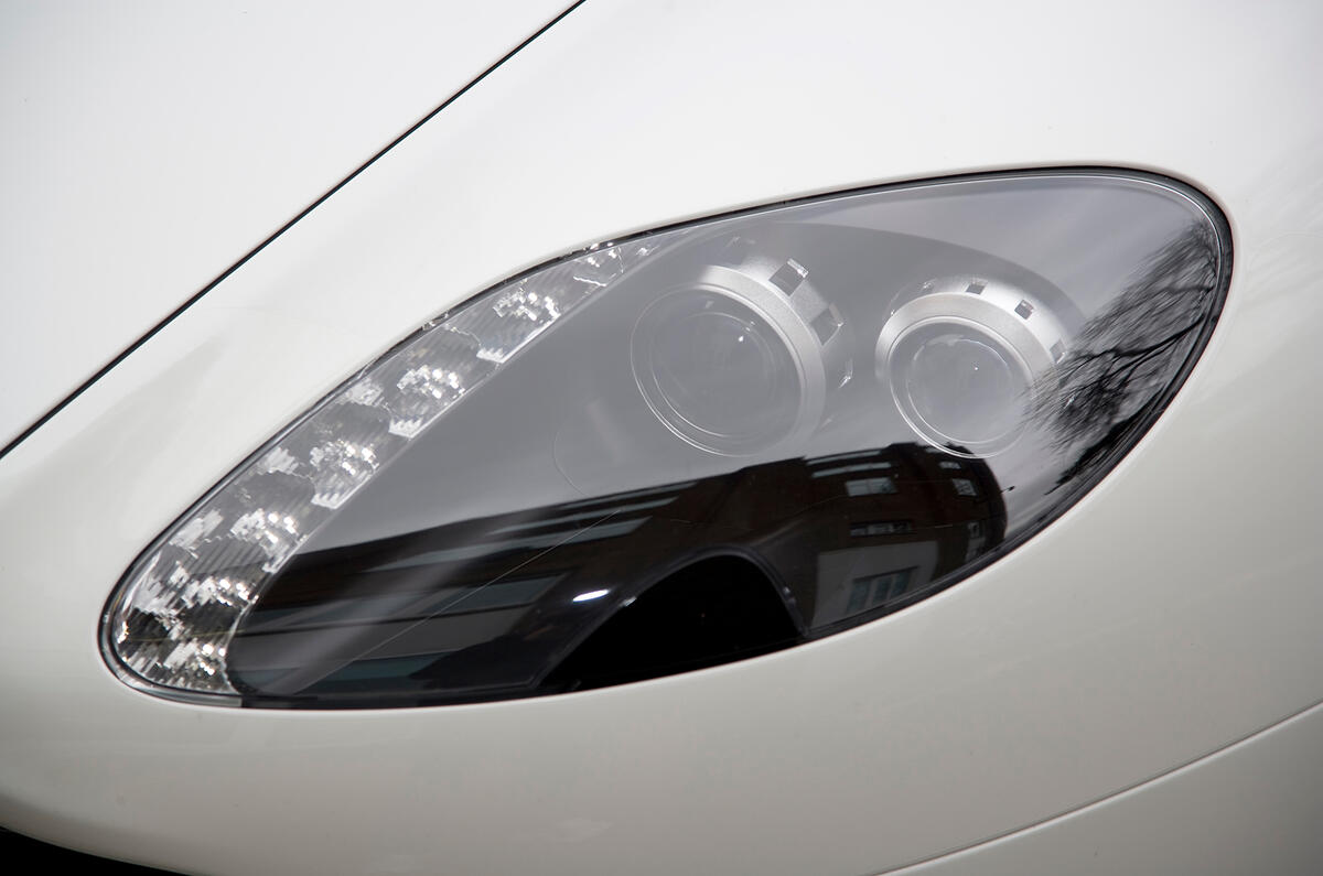 Distinctive Aston Martin headlights