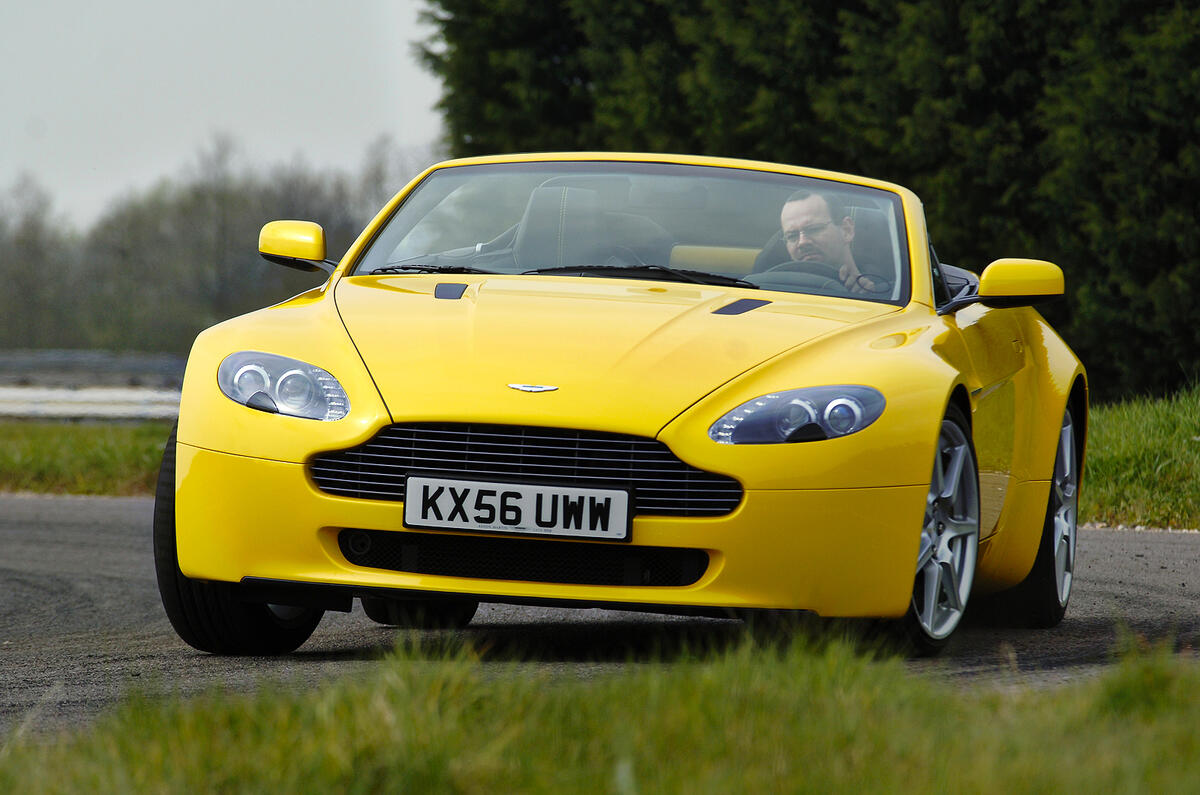 The convertible Aston Martin V8 Vantage