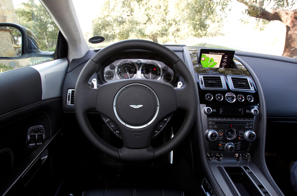 Dials are not easy to read, and they lack the vital 30mph and 70mph increments Aston Martin Virage dashboard