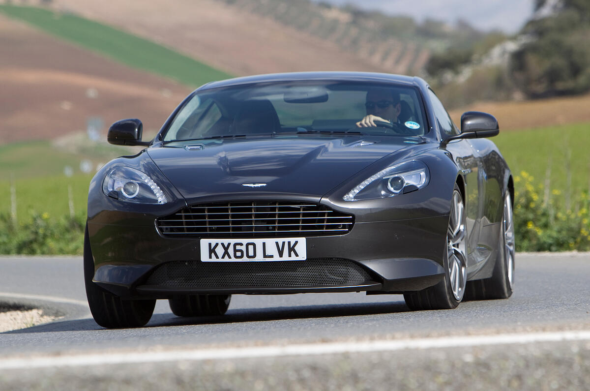 The driver has a choice of only two damper modes, being either the car’s default setting, or a firmer setting  Aston Martin Virage cornering