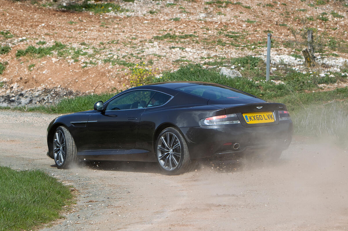Carbon ceramic brakes are standard on the Aston Virage Aston Martin Virage rear cornering