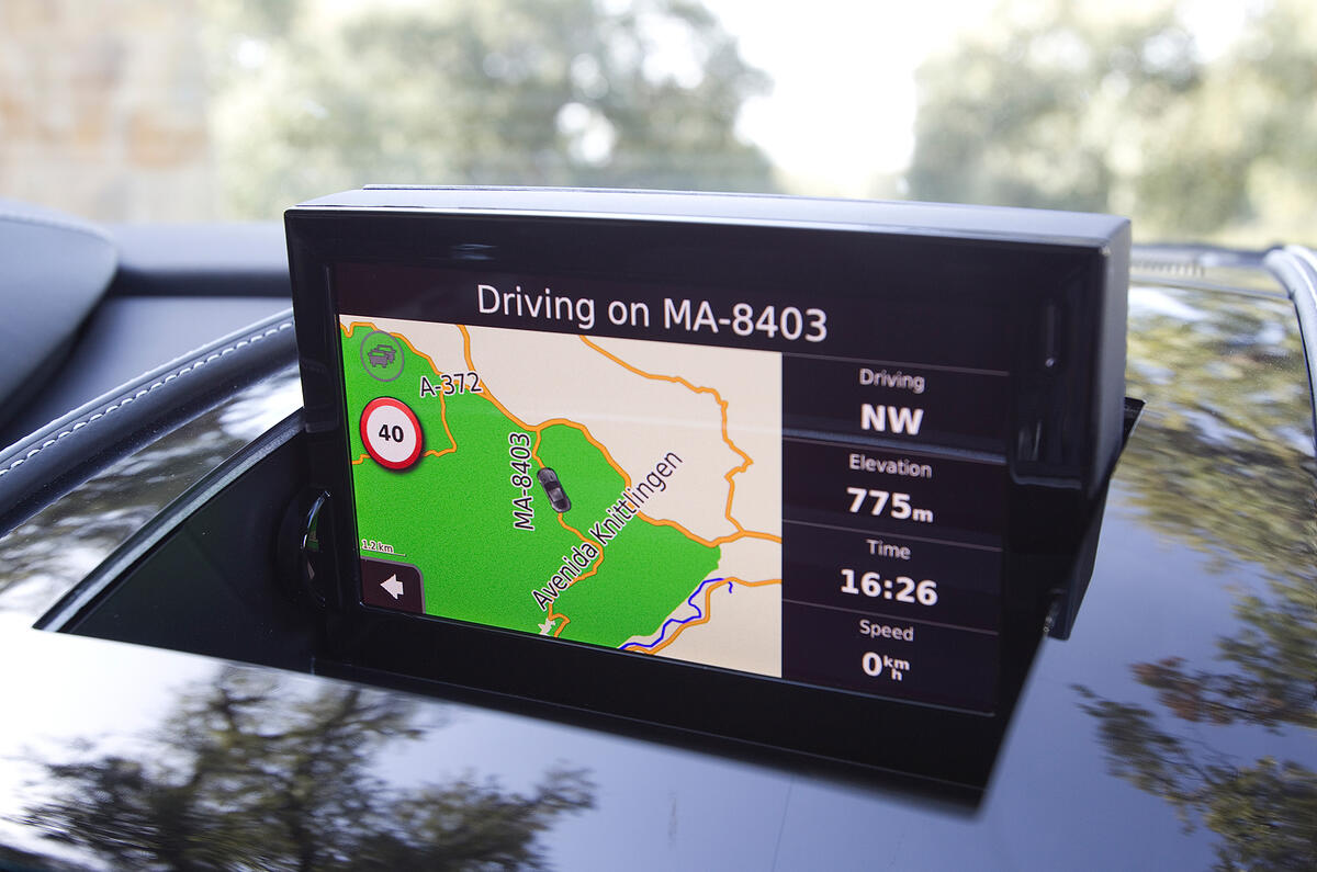 New sat nav is co-developed with Garmin and is a world away from the awful old version, but could still be more intuitive Aston Martin Virage infotainment system
