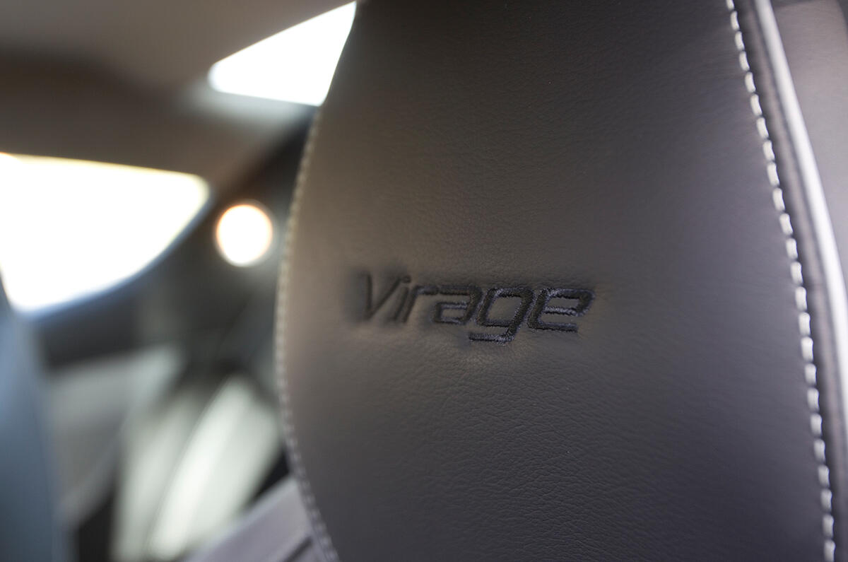 Sports seats are comfortable and have a wide range of adjustment Aston Martin Virage leather seats