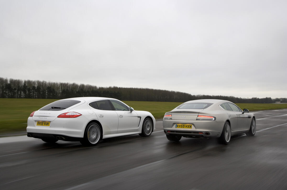 Aston Rapide v Porsche Panamera