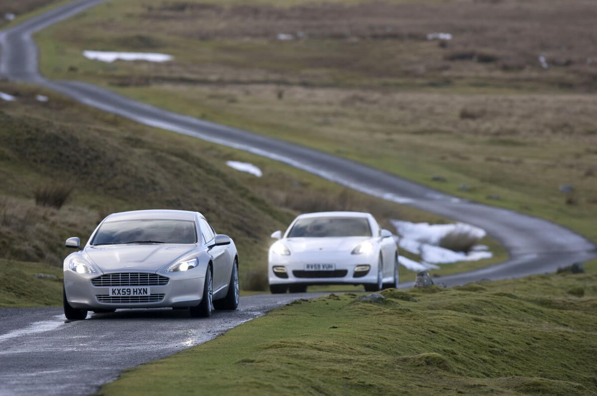 Aston Rapide v Porsche Panamera