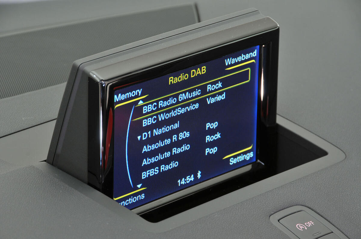 7in Audi A1 infotainment screen