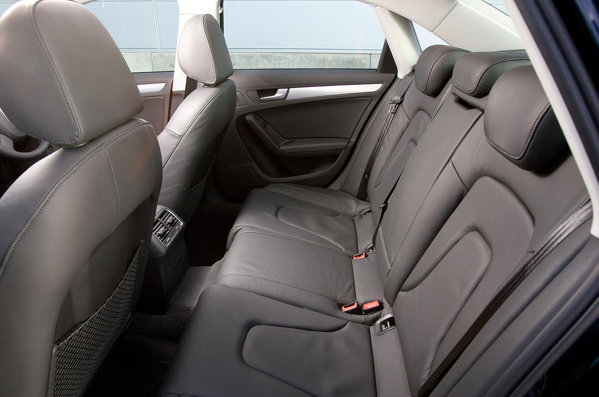 Excellent head and legroom for two passengers; centre seat best for short trips Audi A4 rear seats
