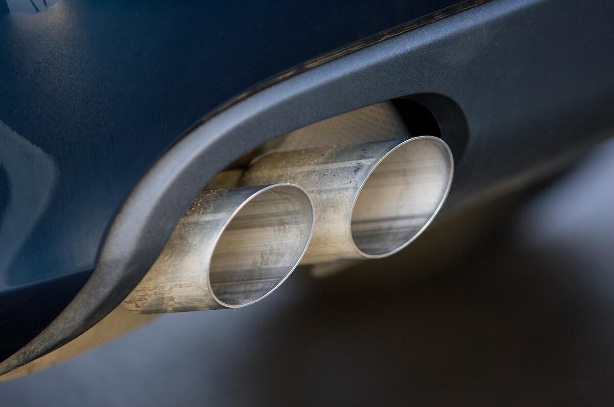 Exhaust tail pipes are single skinned and look a little cheap as a result Audi A4's dual-exhaust system