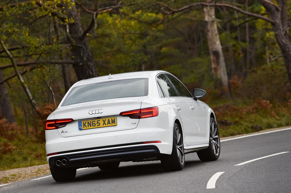 Audi A4 rear cornering
