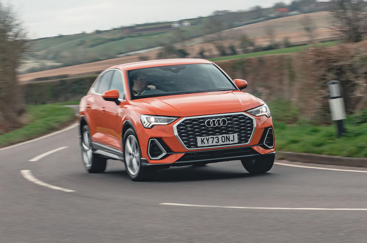 audi q3 45 tfsi sportback review 2024 18 cornering front audi q3 45 tfsi sportback review 2024 18 cornering front