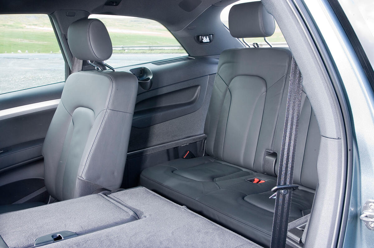 Third row passengers will feel squeezed despite overall body bulk Audi Q7 third row seats