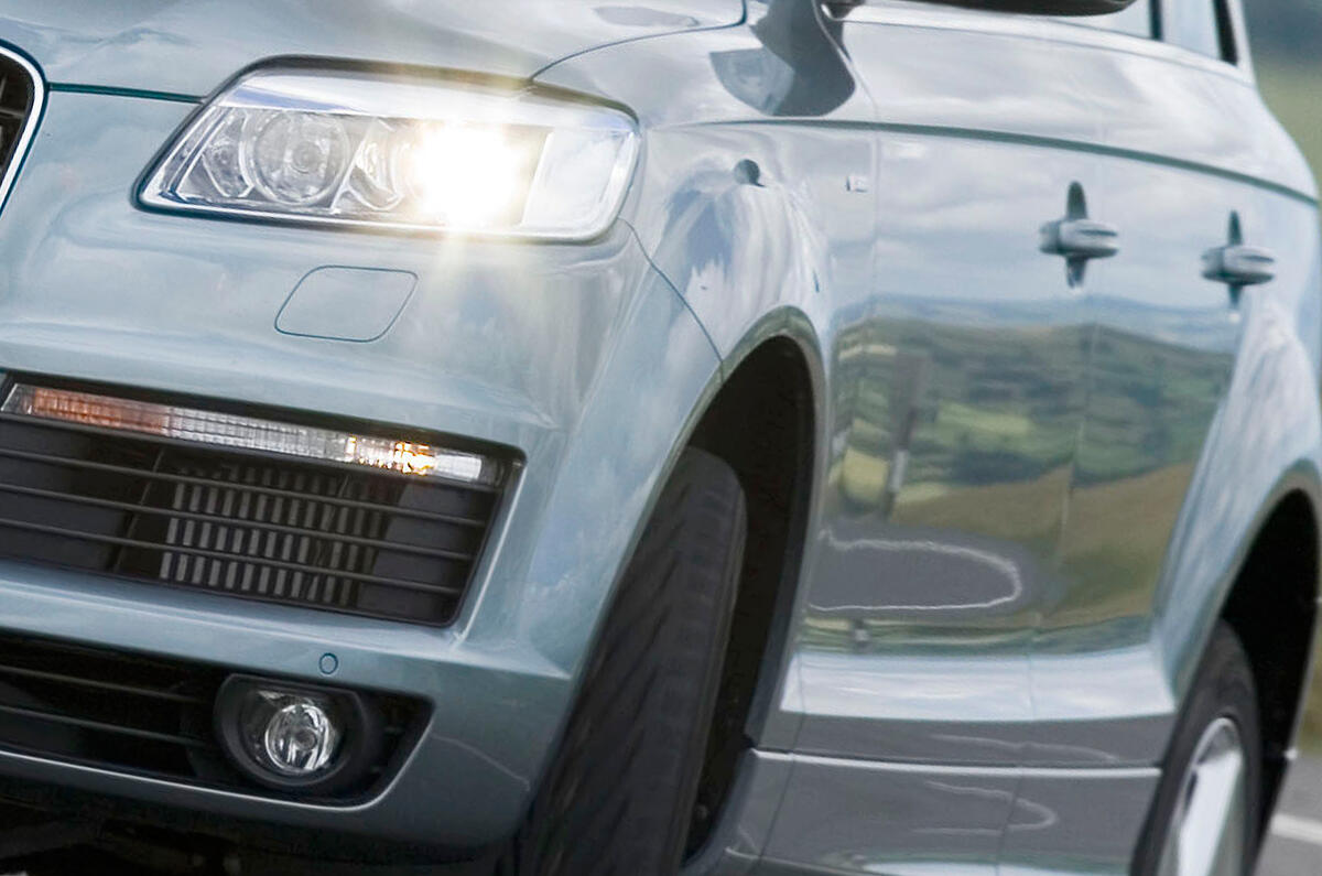 Five-metre-long Q7 is one of the most imposing vehicles on the road Audi Q7 front headlight