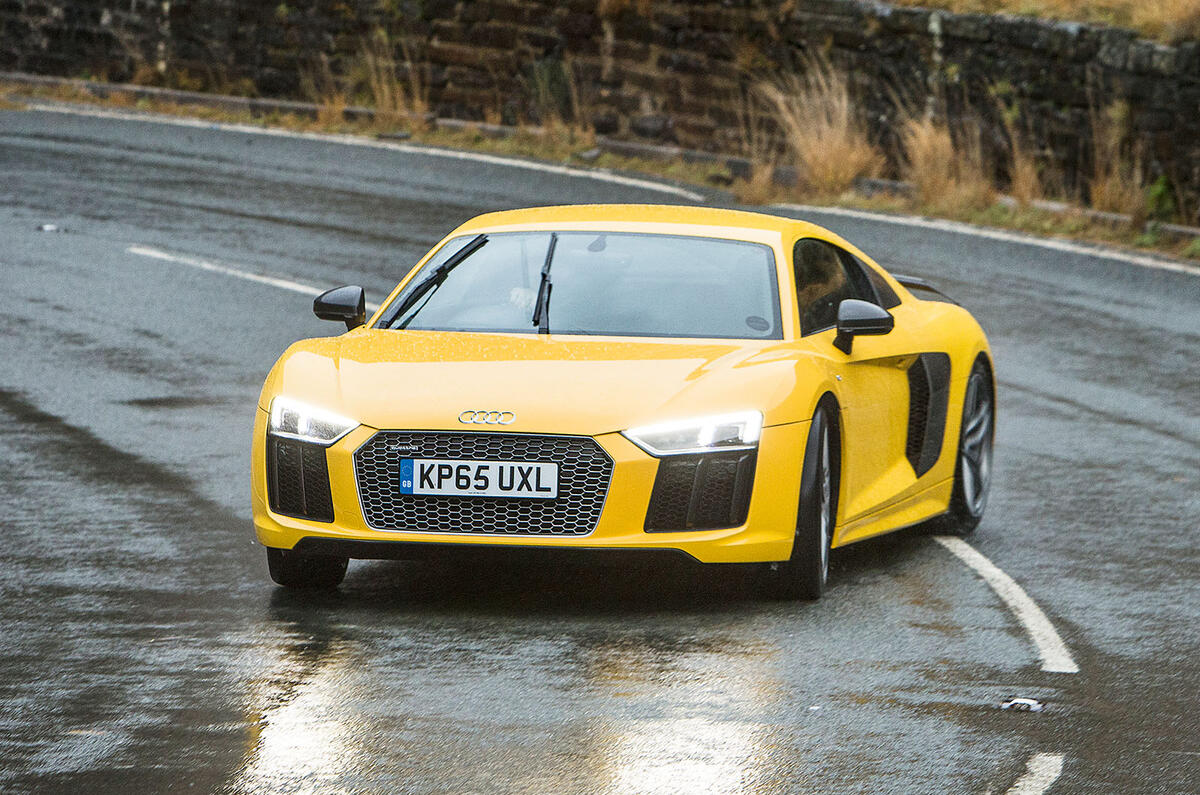 The Audi R8's ride is firm, yet reactive...