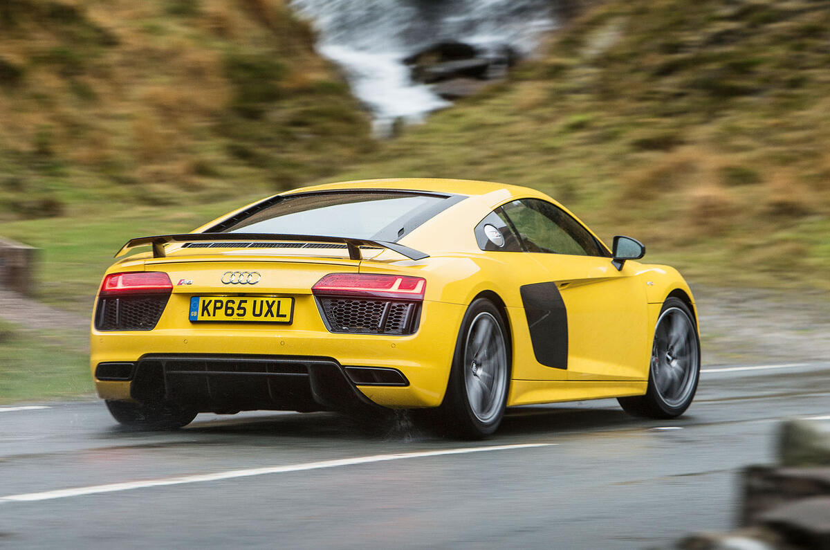 ...yet the Audi R8's sensitive steering doesn't do it any favours