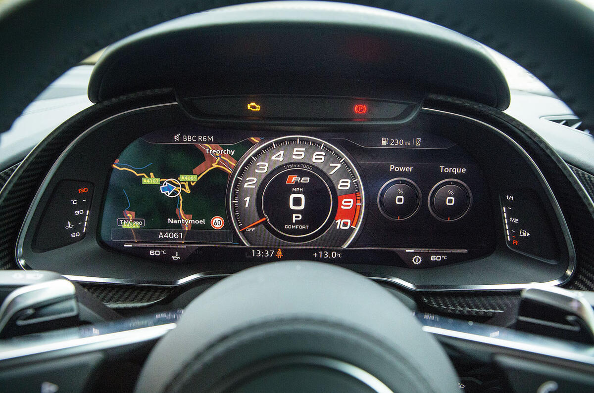 The Audi R8 digital instrument