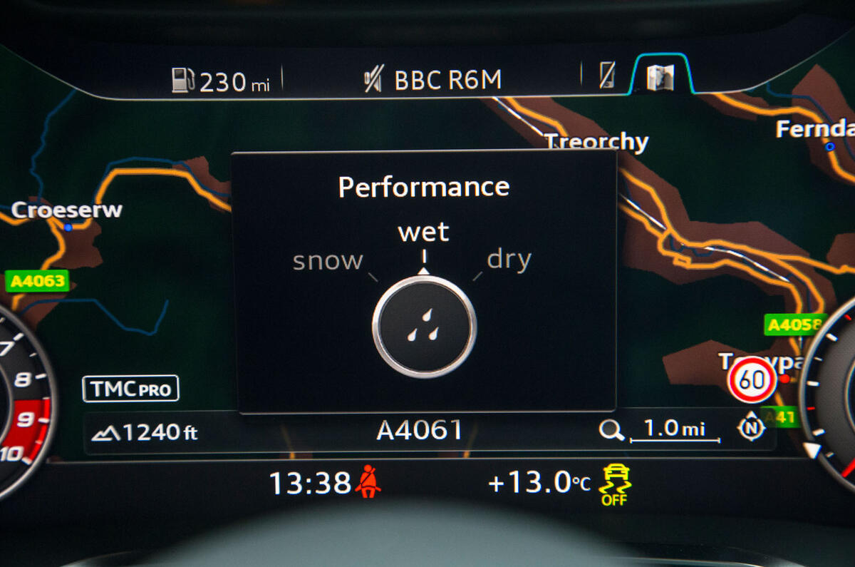 The Audi's satellite navigation