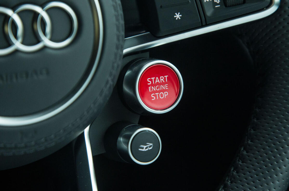 The Audi R8's ignition button