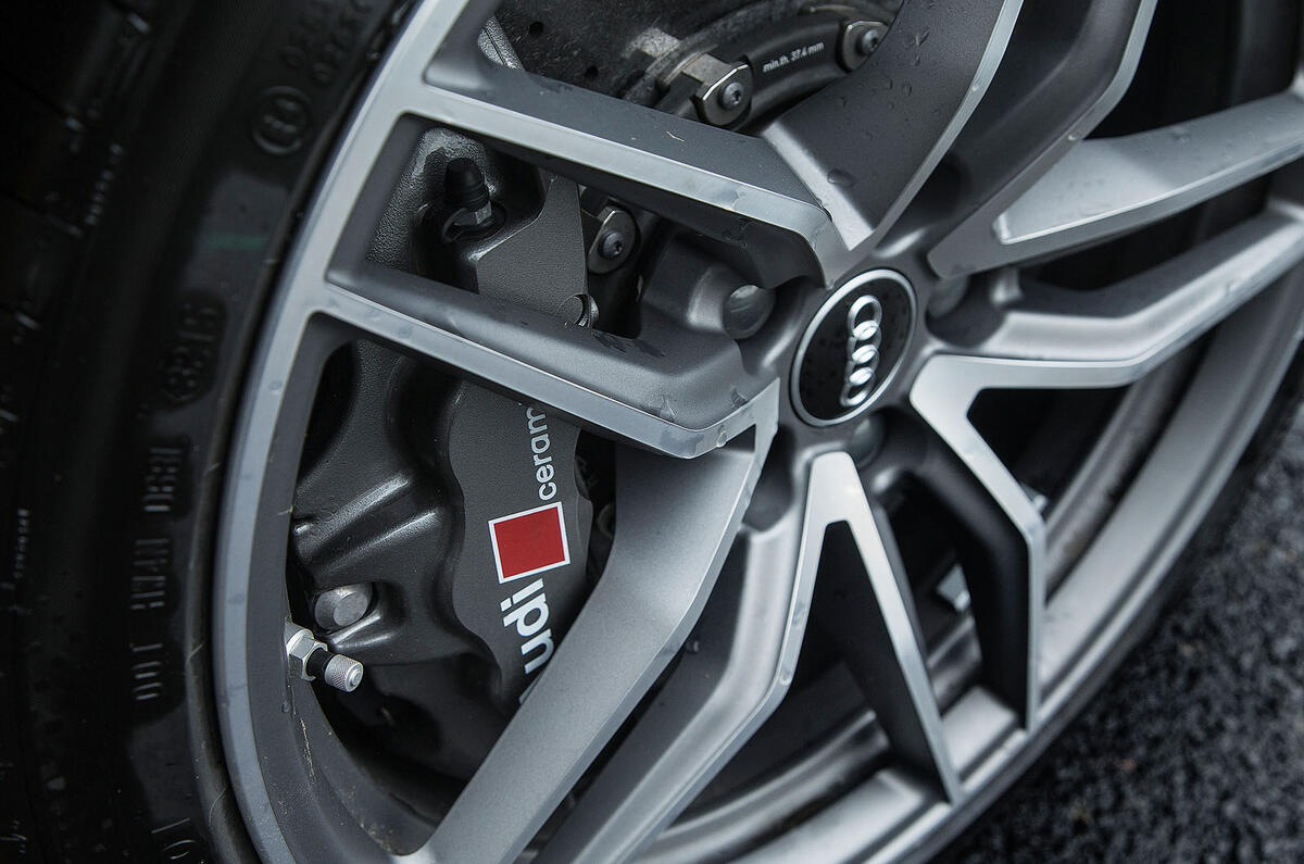 ...while the Audi R8 V10 Plus gets lighter alloy wheels