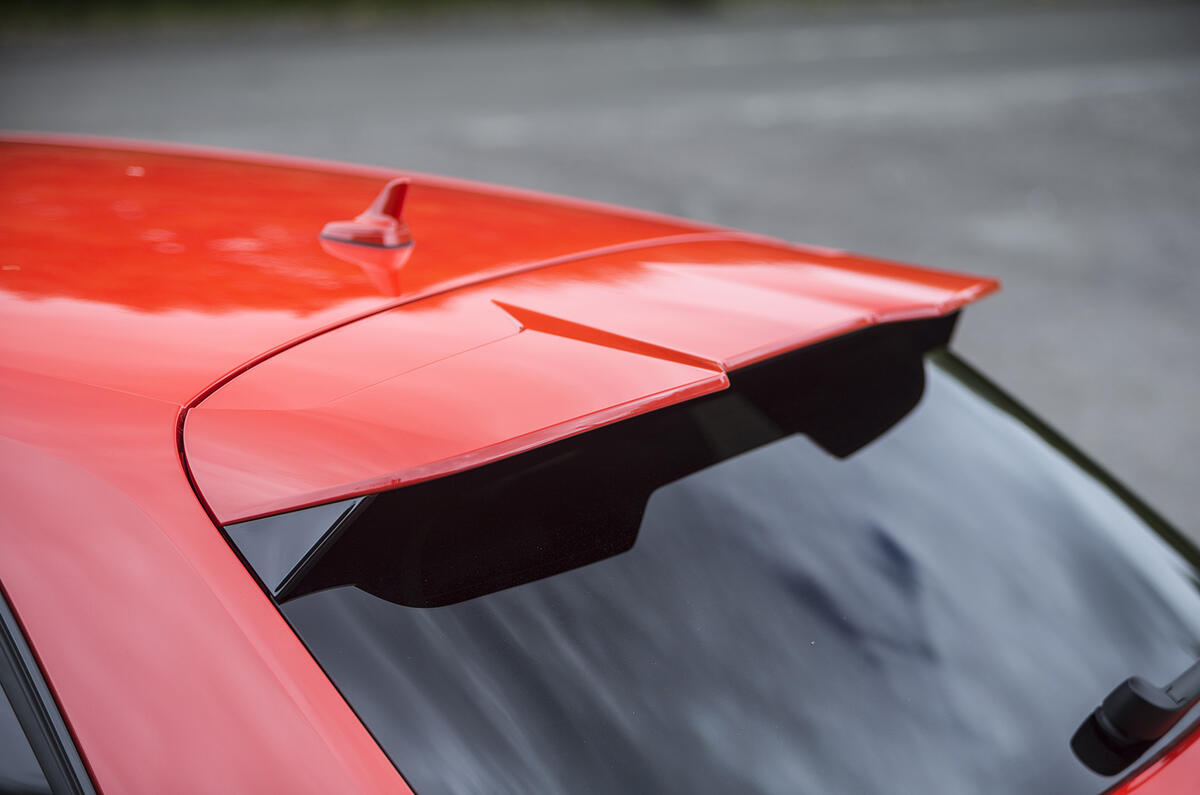 Rear spoiler on the Audi RS3