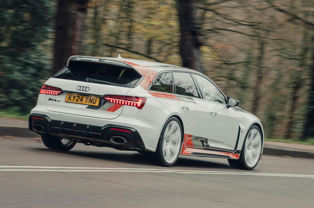 Audi RS6 GT review 2025 003 rear cornering Audi RS6 GT review 2025 003 rear cornering