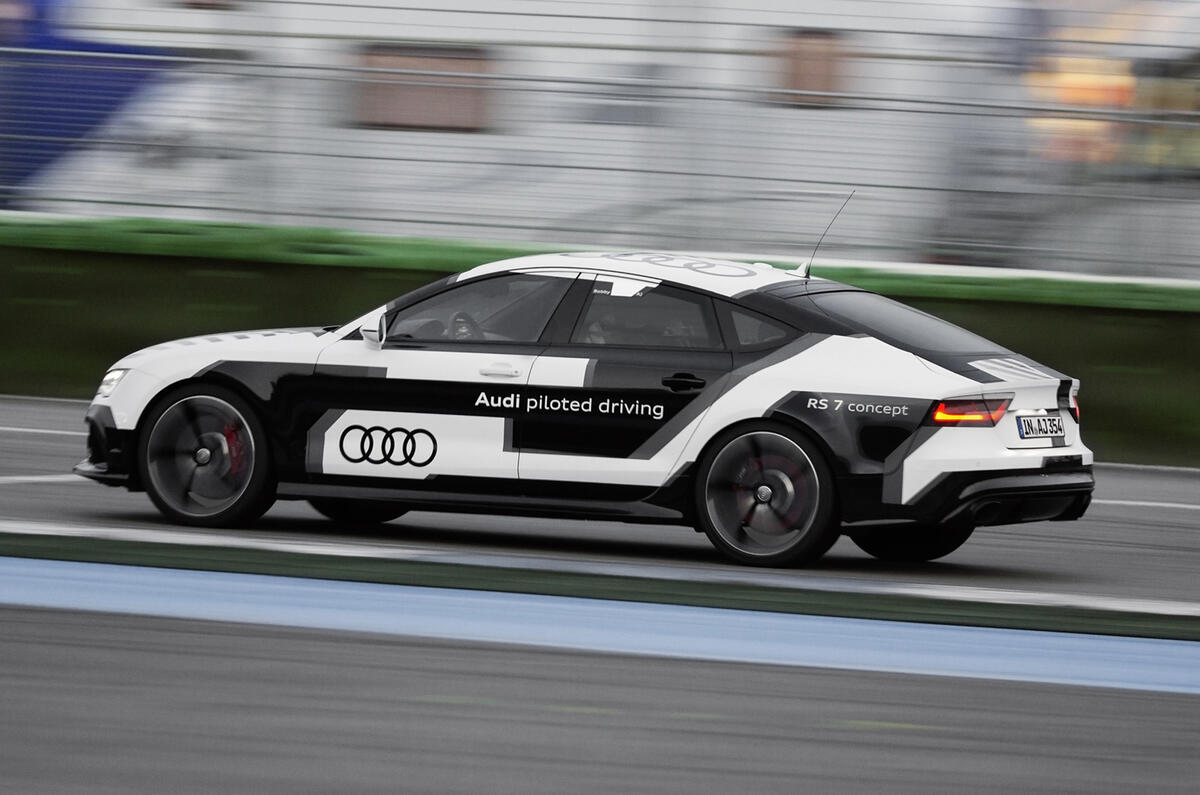A hot lap in the passenger seat of Audi&#039;s self-driving RS7 
