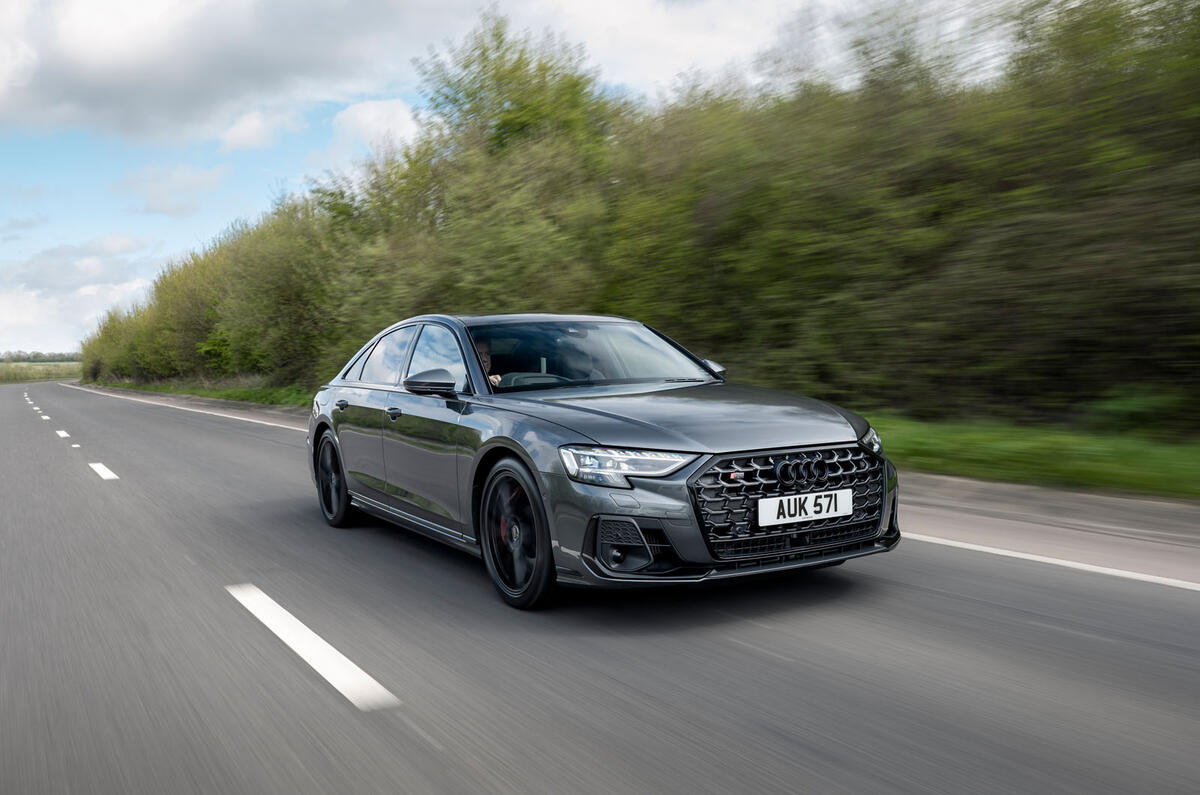 Audi S8 2025 review front tracking 40 Audi S8 2025 review front tracking 40