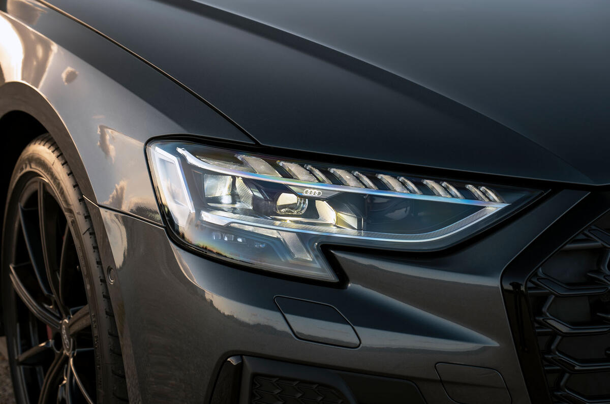 Audi S8 2025 review headlight 28 Audi S8 2025 review headlight 28