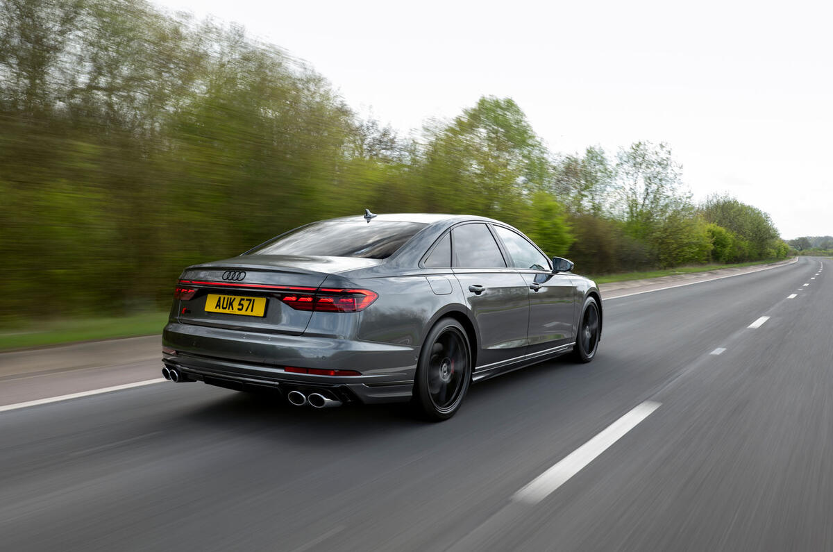 Audi S8 2025 review rear tracking 43 Audi S8 2025 review rear tracking 43