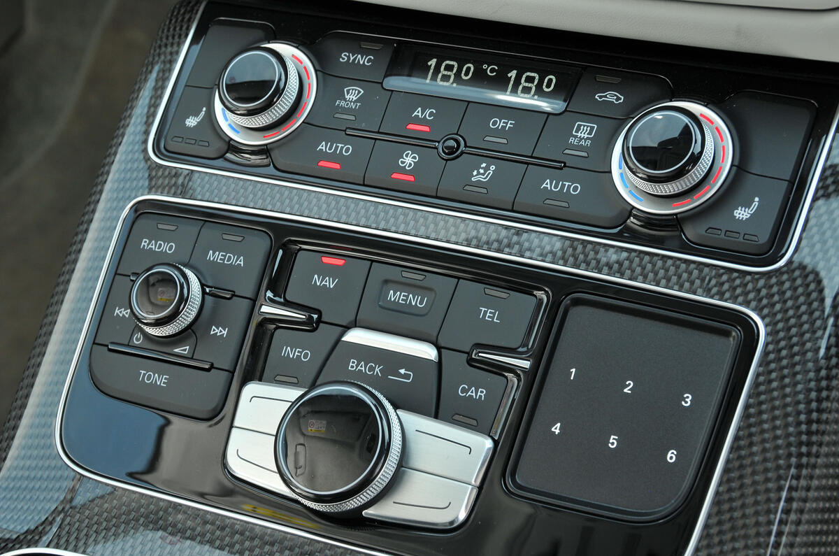 Audi S8 centre console