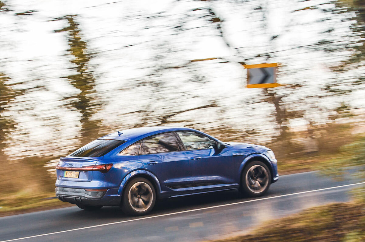 Audi SQ8 Q8 etron 2025 Review rear action 3 Audi SQ8 Q8 etron 2025 Review rear action 3