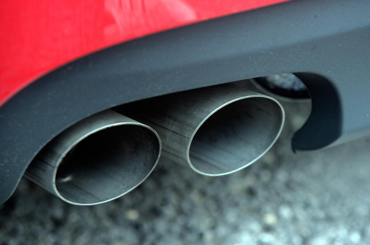 Twin pipes are discreet and emit a pleasing rumble on 3.2 V6 cars Audi TT dual-exhaust
