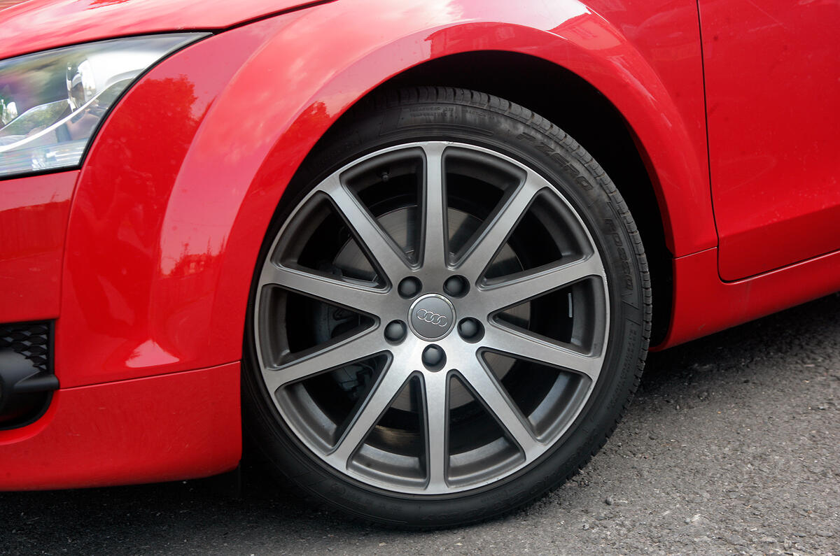 The TT's ride is firm - oversized wheels only make it harder Audi TT's alloy wheels
