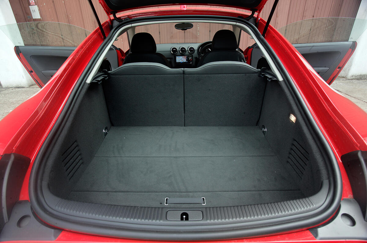With the rear seats folded flat, the boot can be increased to 700 litres Audi TT's boot space