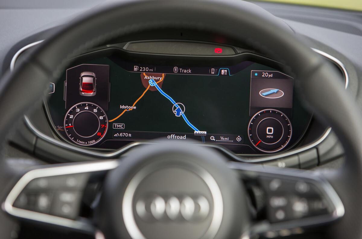 Audi TT's infotainment system close up
