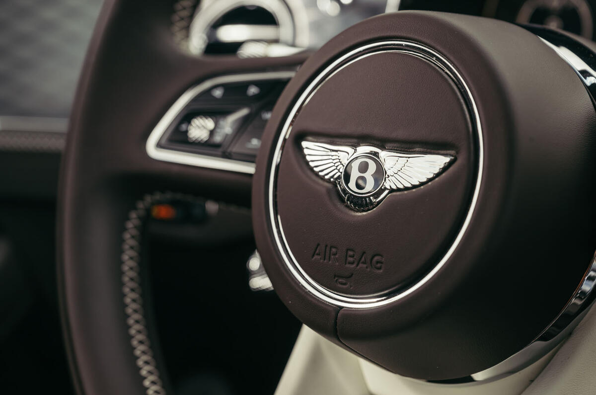 Bentley Continentl GT review 2025 12 steering wheel boss Bentley Continentl GT review 2025 12 steering wheel boss