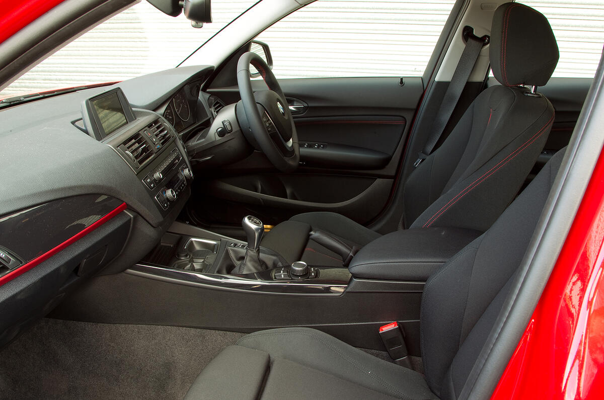 Wide range of adjustment aids a good driving position. Seats are comfortable BMW 1 Series front seats