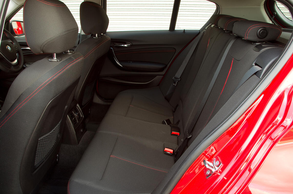 There's more rear space than before and longer doors give easier access to it BMW 1 Series rear seats