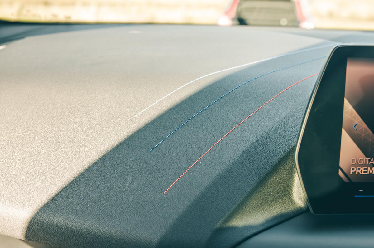 BMW 1 Series review 2025 16 dash trim stitching BMW 1 Series review 2025 16 dash trim stitching