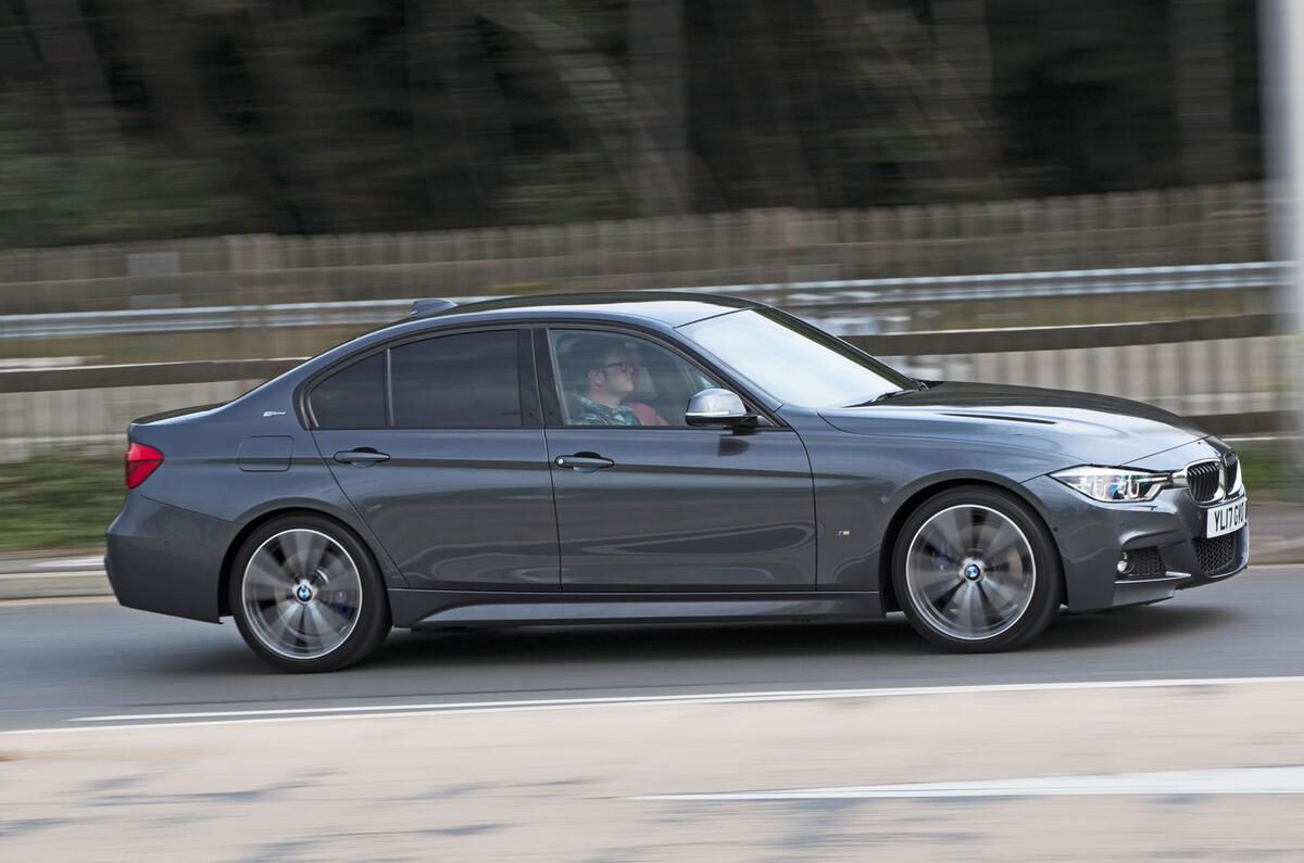 BMW 330e on the road